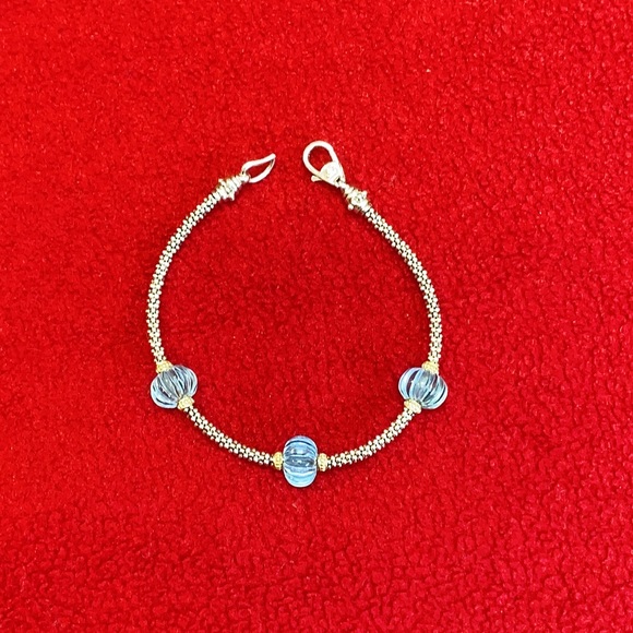 LAGOS 18K Gold Caviar Forever Sky BL TPZ Bracelet - Picture 4 of 8